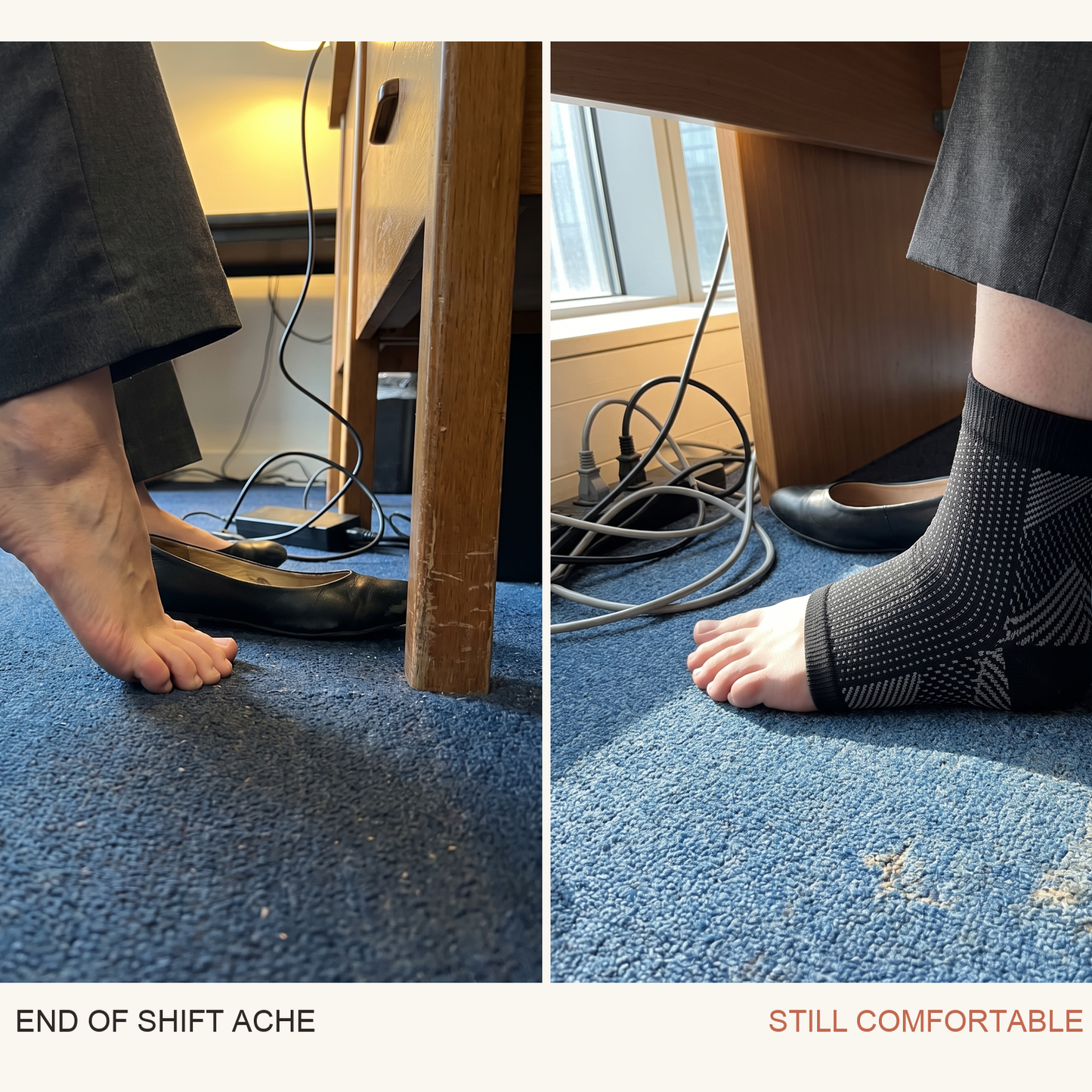 End of shift ache versus still comfortable wearing the sleeve